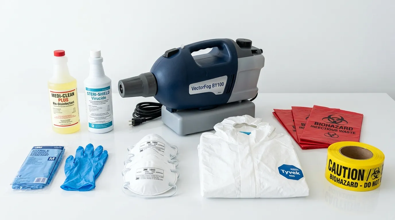 Professional biohazard remediation crew working in North Ridgeville